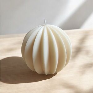 Premium 100% Natural Wax Elegant Sphere Candle - Unscented - Home Decor - Gift